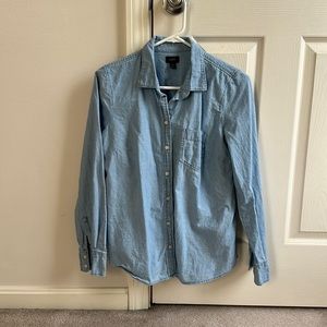 J. Crew Factory Blue Chambray Shirt Size M